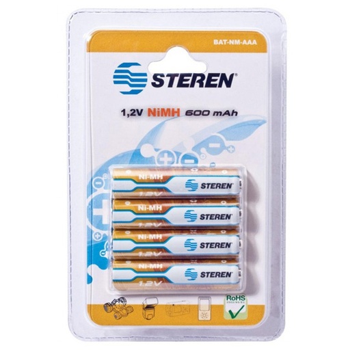 [STE-PIL-NMAAA] Pila Recargable Aaa Steren  Blister De 4