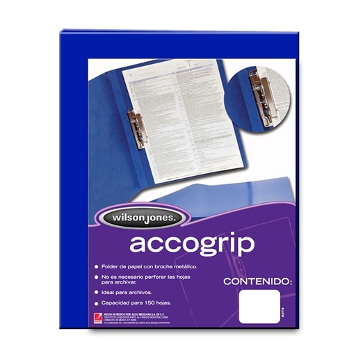 [ACO-CAR-P0963] Folder Accogrip Carta Acco Color Azul Ob