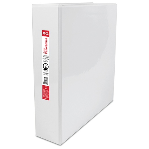 [ACO-CAR-P6865] Carpeta panorama herraje O 2" ACCO color blanco, tamaño carta