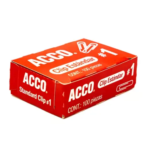 [ACO-CLI-P1650] Clip Estándar No. 1 Acco Capacidad Hasta 25 hojas