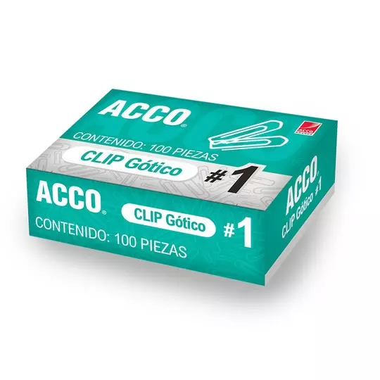 [ACO-CLI-P1680] Clip Gótico No. 1 Acco Capacidad Hasta 25 Hojas