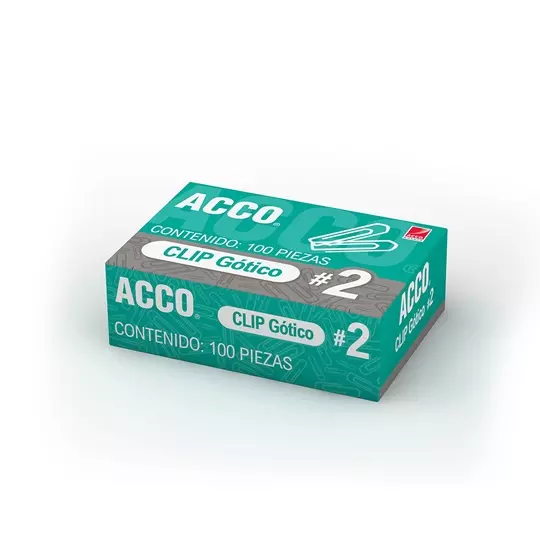 [ACO-CLI-P1690] Clip Gótico No. 2 Acco Capacidad Hasta 15 hojas