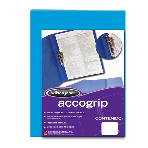 [ACO-FOL-P0976] Folder Accogrip Oficio Acco Color Azul C