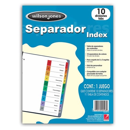 [ACO-SEP-P1347] Separador C/Numeración 10 Divisiones Acc