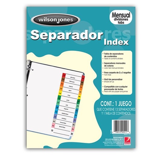 [ACO-SEP-P1368] Separador Mensual Acco Tamaño Carta.