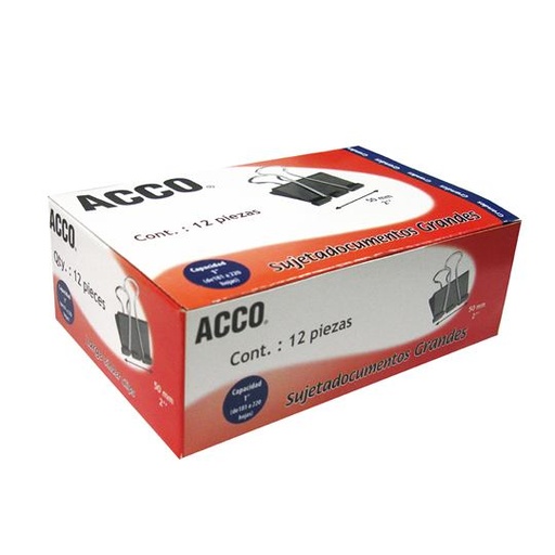 [ACO-SUJ-P2464] Sujeta Documentos Grande Acco Capacidad Hasta 220 Hojas, 50Mm