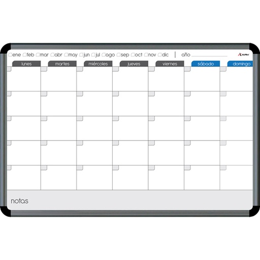 [ALF-PIZ-2110] Pintarrón Planeador Mensual Master Board Alfra 60 X 90 Cm 