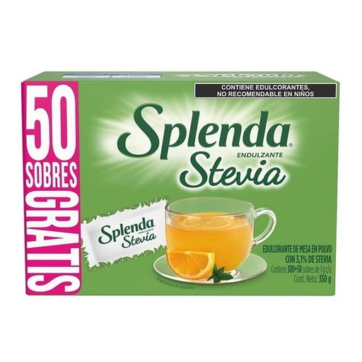 [SPLE-STEVIA-350SOB] Endulzante Splenda Naturals stevia 350 sobres de 1 g c/u