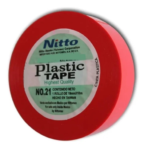 [NITTO-CINTA-ROJA19X18] Cinta Nitto 19Mm X 18 Mts. Rojo
