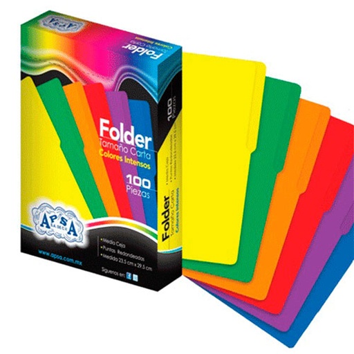 [APS-FOL-L85] Folder Morado Intenso Apsa Tamaño Carta, Paquete Con 100 Piezas 