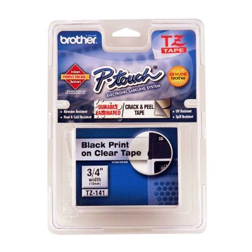 [BRO-CIN-TZ141] Cinta Brother Negro Sobre Transparente TZE141