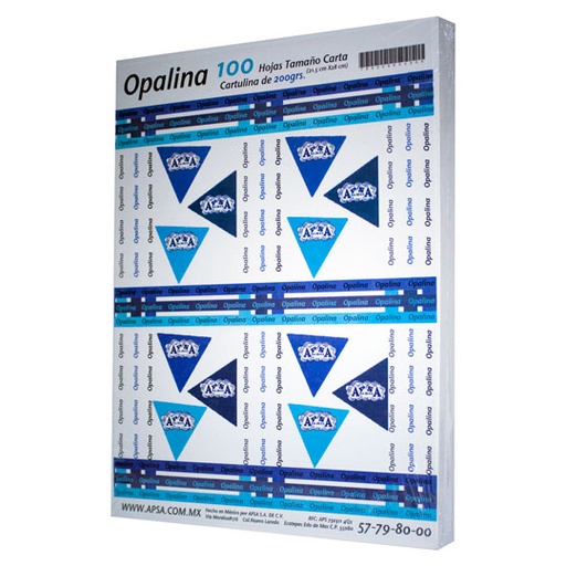 [APS-PAP-M301] Papel Opalina Blanca 90% Blancura Apsa T