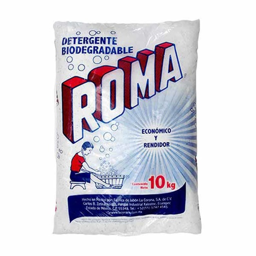 [LCO-DET-ROMA10] Detergente Multiusos Biodegradable En Polvo Roma Bolsa 10 Kg