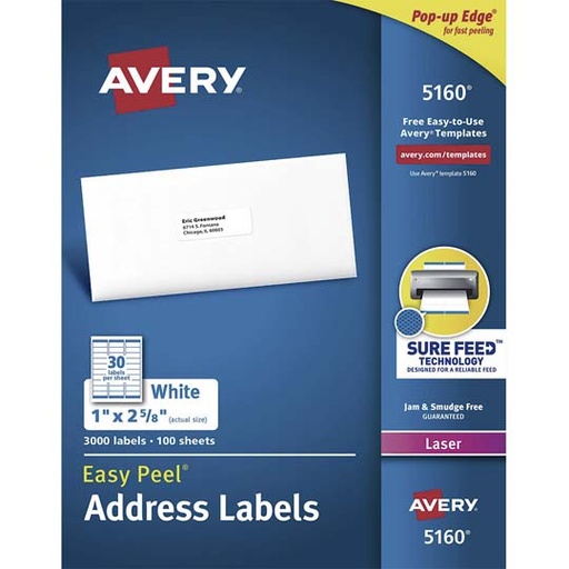 [AVE-ETI-5160] Etiqueta Tecnología Laser Avery Color Blanco