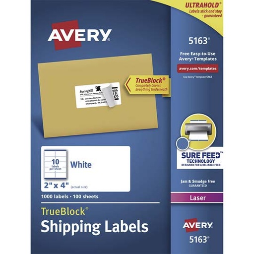 [AVE-ETI-5163] Etiqueta Tecnología Laser Avery Color Blanco