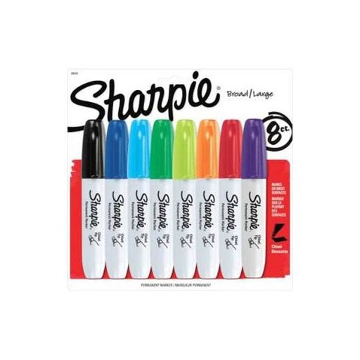 [BER-MAR-1939484] Marcador Permanente Sharpie Chisel Blíster Con 8 Colores Surtidos