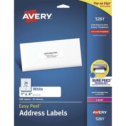 [AVE-ETI-5261] Etiqueta Tecnología Laser Avery Color Blanco