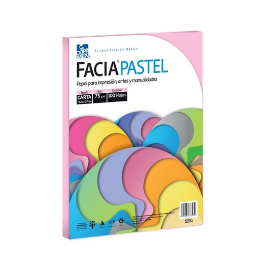 [COP-PAP-ARCROSA] Papel Facia Pastel Carta Color Rosa 75 Gr