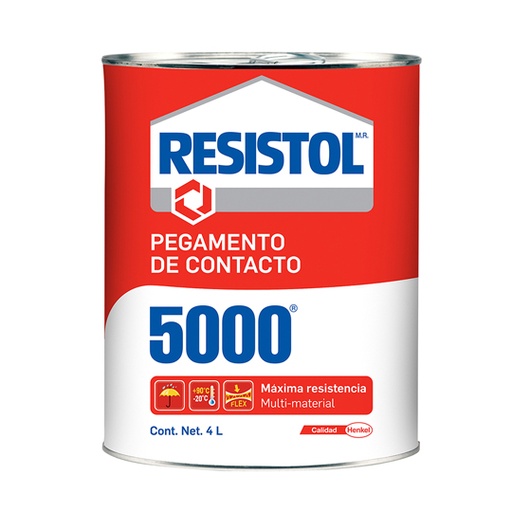 [HEN-PEG-2373803] Pegamento De Contacto Resistol 5000 Amarillo Lata De 4 Litros