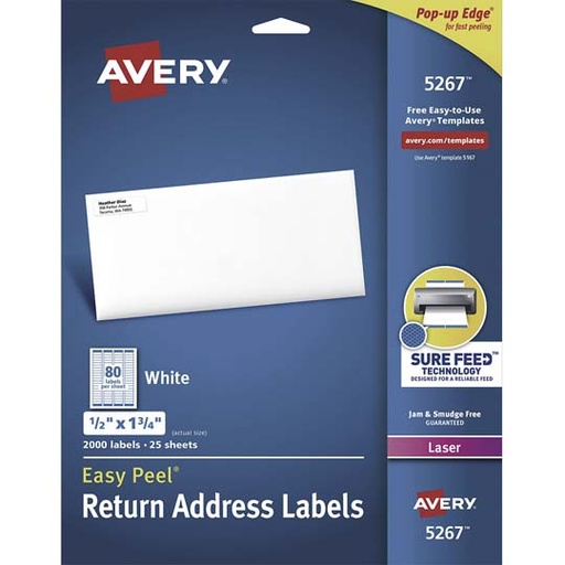 [AVE-ETI-5267] Etiqueta Tecnología Laser Avery Color Blanco