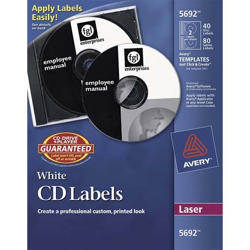 [AVE-ETI-5692] Etiqueta Para Cd Tecnología Laser Avery Color Blanco