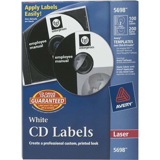[AVE-ETI-5698] Etiqueta Para Cd Tecnología Laser Avery Color Blanco