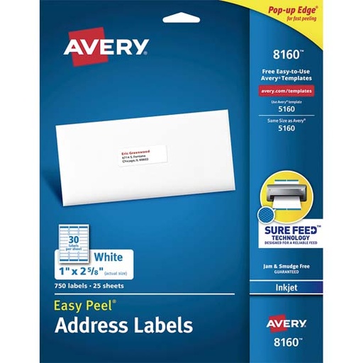 [AVE-ETI-8160] Etiqueta Tecnología Inkjet Avery Color B