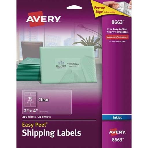[AVE-ETI-8663] Etiqueta Tecnología Inkjet Avery Traslúcida