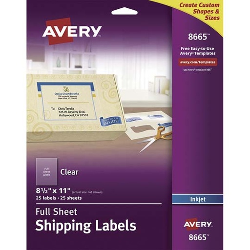 [AVE-ETI-8665] Etiqueta Tecnología Inkjet Avery Traslúcida