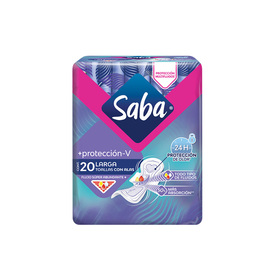 [SABA-TOALLA-20] Saba Toalla Femenina Larga Con Alas Para Flujo Abundante
