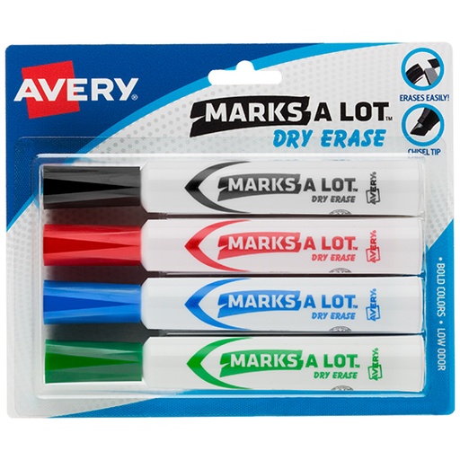 [AVE-MAR-24409] Marcador Para Pizarrón Avery Con 4 Pieza
