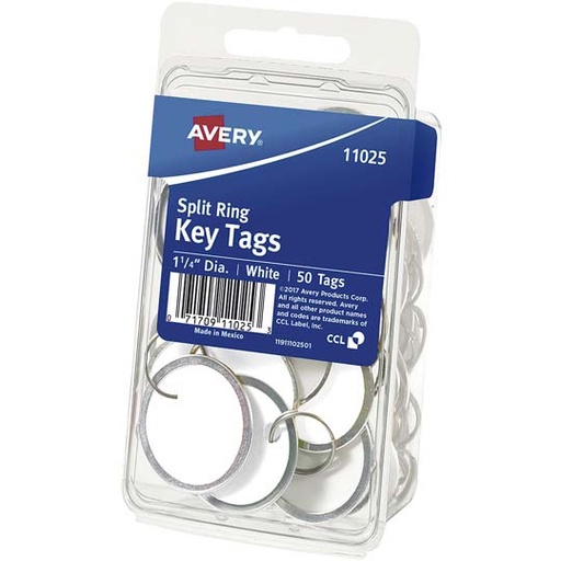 [AVE-ORG-11025] Identificador De Llaves Avery Color Blan