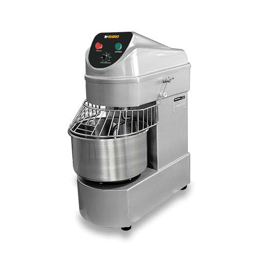 [RHINO-AMASA-20] RHINO, Amasadora Industrial, Acero Inoxidable, 20 Litros / 12 Kg de Amasado, 1,100 W de Potencia, Reja Protectora, Temporizador de 60 Minutos, Ideal para Repostería, AMASA-20