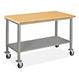 [ULI-H9005-WOOD] Mesa de Trabajo de Uso Pesado Móvil - 60 x 30", Cubierta de Madera Comprimida
