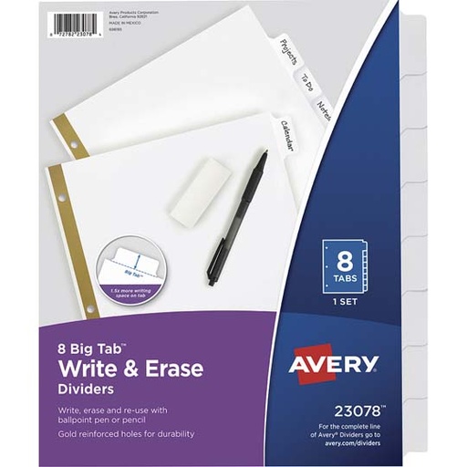 [AVE-SEP-23078] Separador Blanco Carta 8 Divisiones Aver