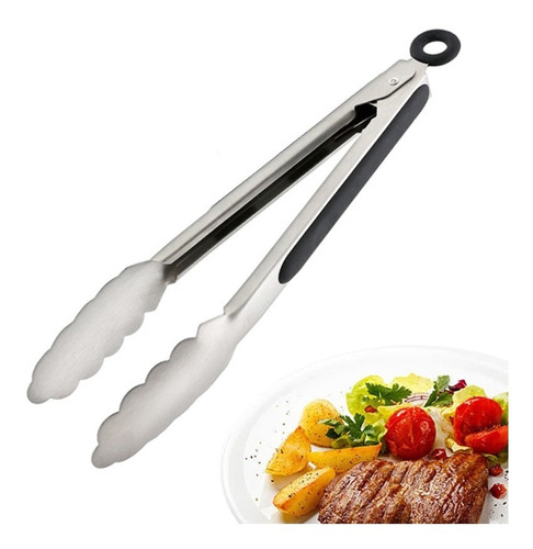 [COM-PINZA-40] Pinzas Tenazas Ergonomicas Acero Inoxidable Silicon Grandes