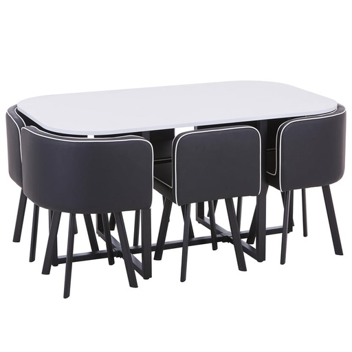 [JUST-COM-PIZZA] Set Comedor 6 Sillas Pizza 150X90X75 cm