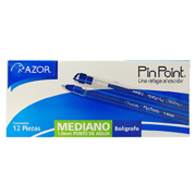 [AZO-BOL-6830AZU] Bolígrafo mediano Pin Point 1.0 mm colorazul caja con 12 pzas 
