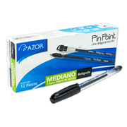 [AZO-BOL-6830NEG] Bolígrafo mediano Pin Point 1.0 mm color negro caja con 12 pzas 