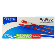 [AZO-BOL-6830ROJ] Bolígrafo mediano Pin Point 1.0 mm color rojo caja con 12 pzas 