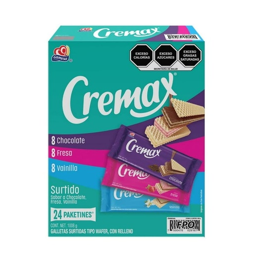 [GAMESA-CREMAX-24PZ] Cremax Gamesa Surtido 24 pzas 42 g c/u