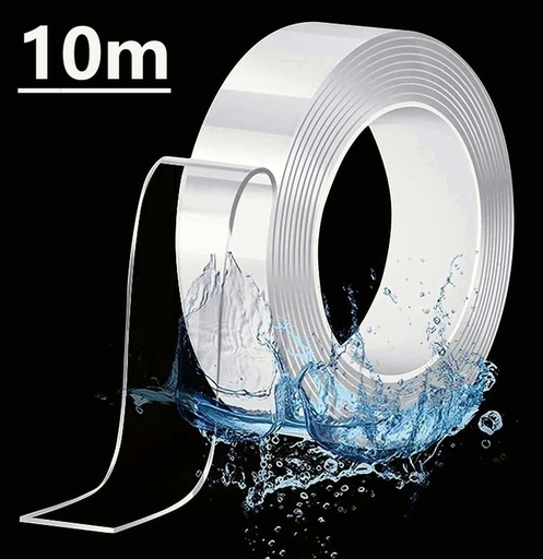 [NANO-CINTADOBC-30X10] Cinta Nano Adhesiva De Doble Cara Lavable Reutilizable 30mm x 10mts