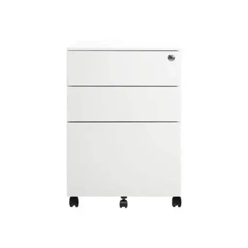 [JMM-AR-4587B] Archivero metalico MUNDO IN 1 gaveta + 2 caj贸nes modelo sarre color blanco