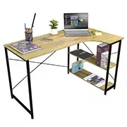 [TOP-ESC-DESK12] Escritorio con repisas inferiores TOP LIVING Desk-12 café