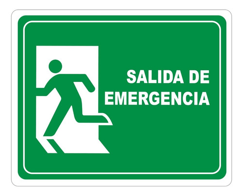 [SEÑAL-SALIDA-25X20] Señalamiento Letrero Salida De Emergencia 25X20 Cm