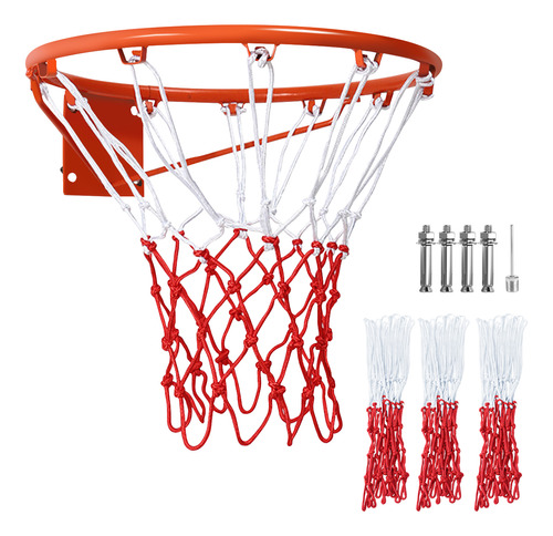 [ARO-BASQUET-45CM] Aro De Basquetbol 45 Cm, Incluye 3 Red