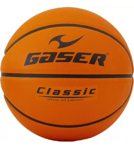 [GASER-BALON-BASQ] Balón Gaser De Básquetbol Modelo Classic Hule En No. 6 Color Naranja