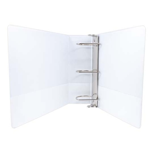 [AZO-CAR-9311BL] Carpeta Panorámica Con Cristal Kinera, Tamaño Carta De 3" Herraje "D" Color Blanco