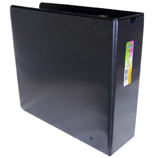 [AZO-CAR-9401NE] Carpeta panorámica con cristal Kinera tamaño carta de 4" herraje "O" color negro