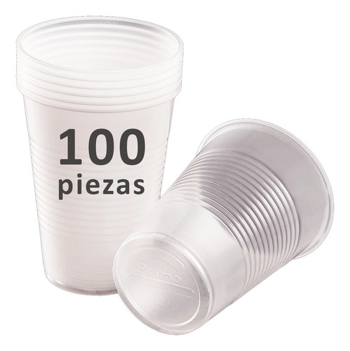 [AB-VASO8-100P] Vaso Desechable Transparente Económico No. 8 Primo 100 Pzas
